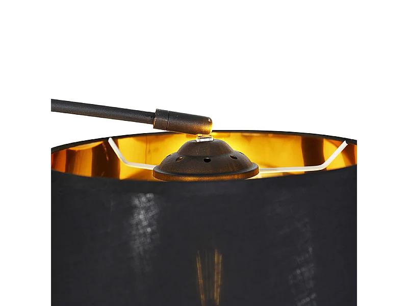 Lampe d'arche moderne noire avec or - Arc Basic