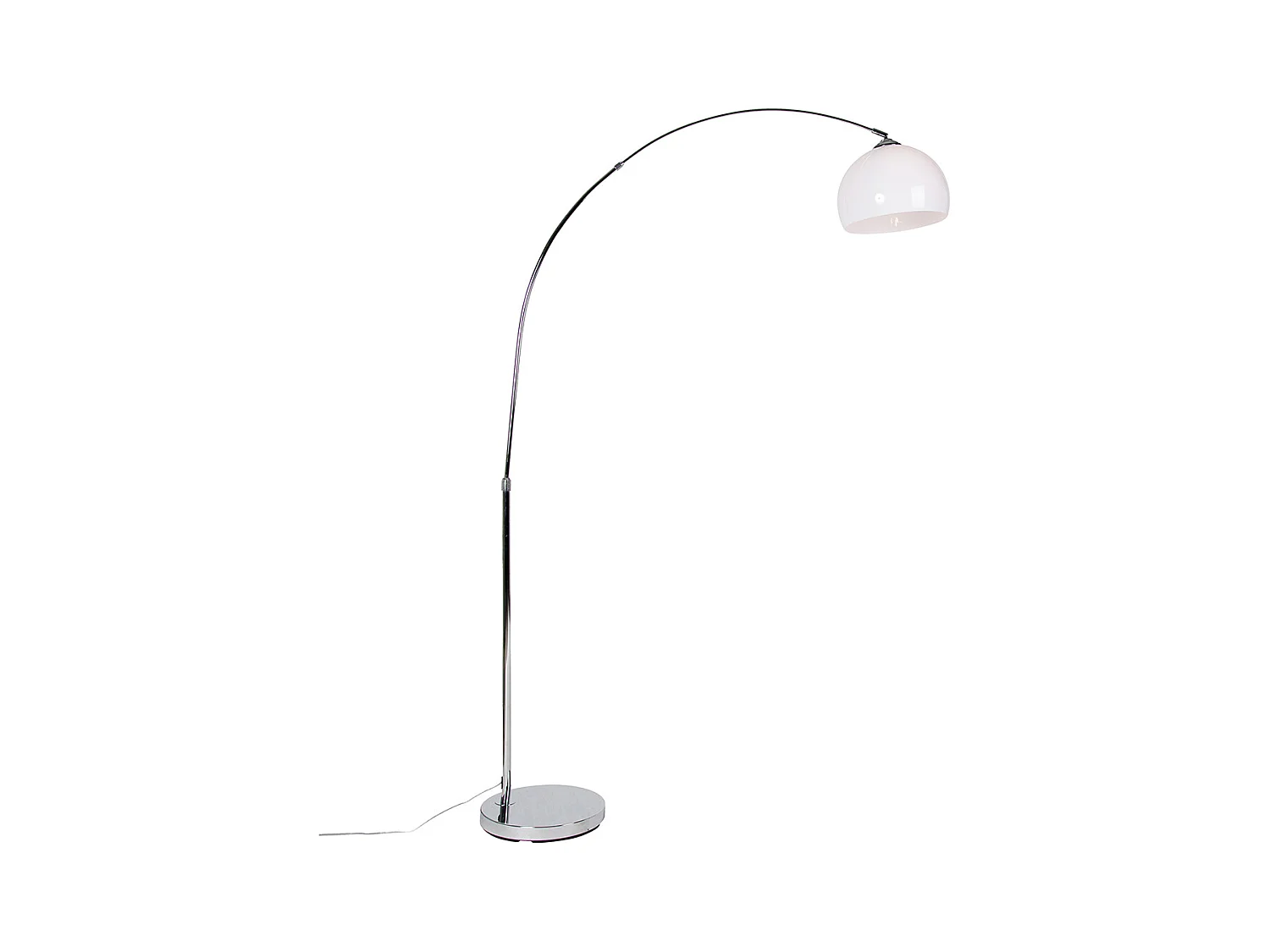 Lampe à arc moderne chrome avec abat-jour blanc - Arc Basic