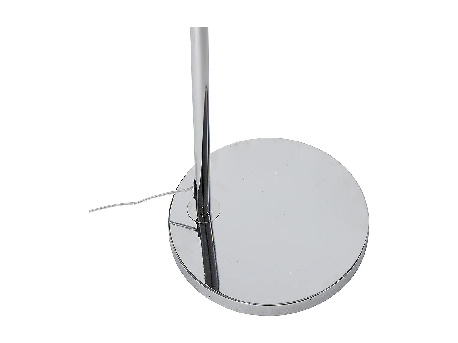 Lampe à arche moderne chromée avec abat-jour blanc - Arc Basic