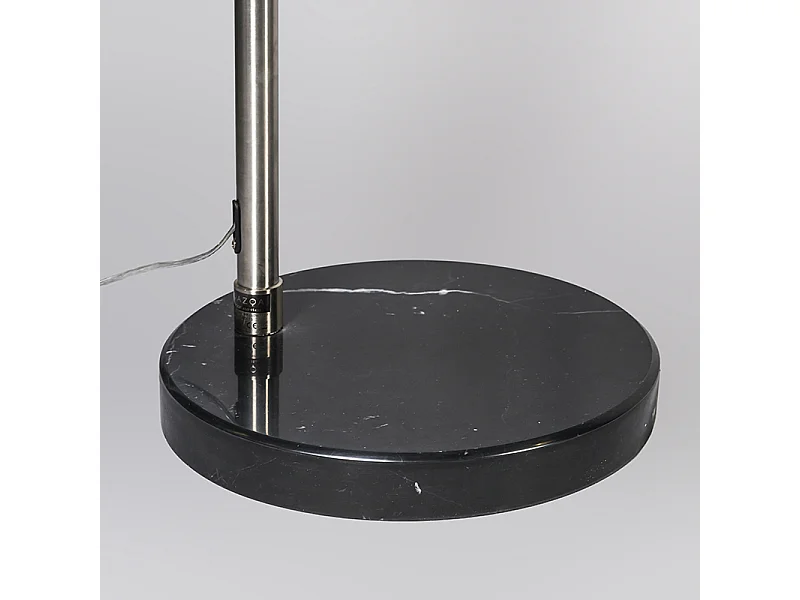 Lampe à arc en acier avec abat-jour en tissu noir 50 cm - XXL