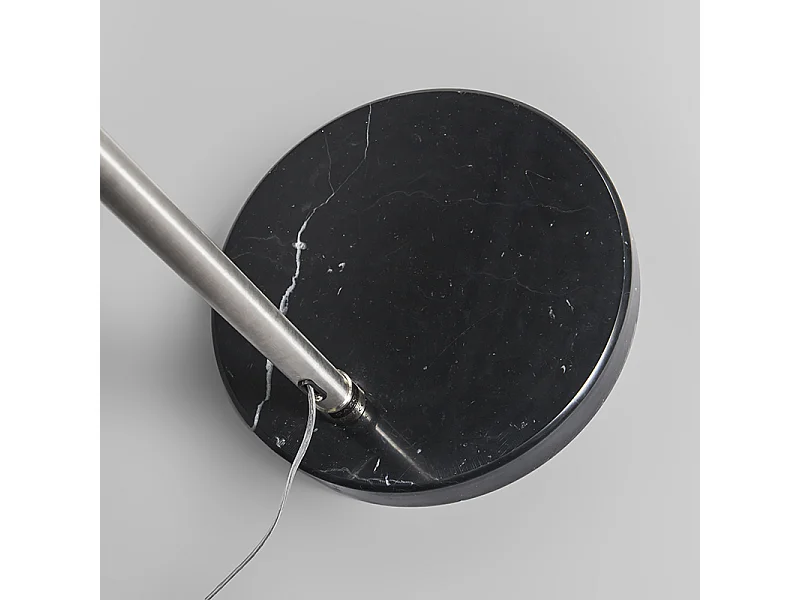 Lampe d'arc en acier avec abat-jour en tissu noir 45 cm - XXL