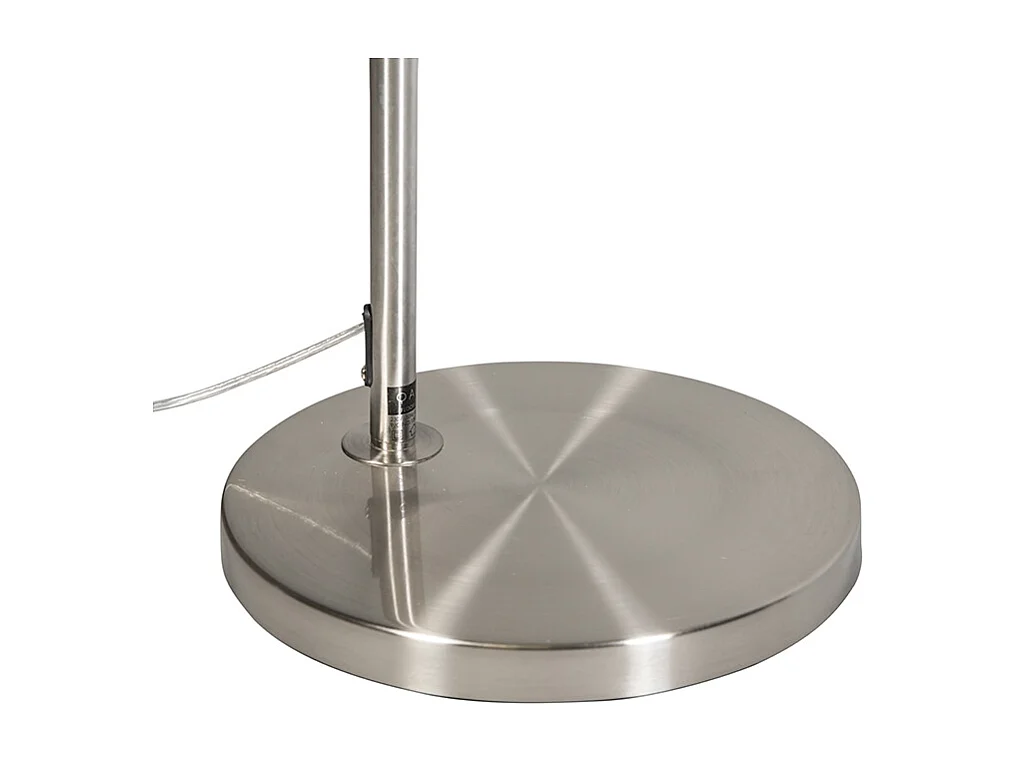 Lampadaire moderne en acier avec abat-jour en tissu blanc - Arc Basic