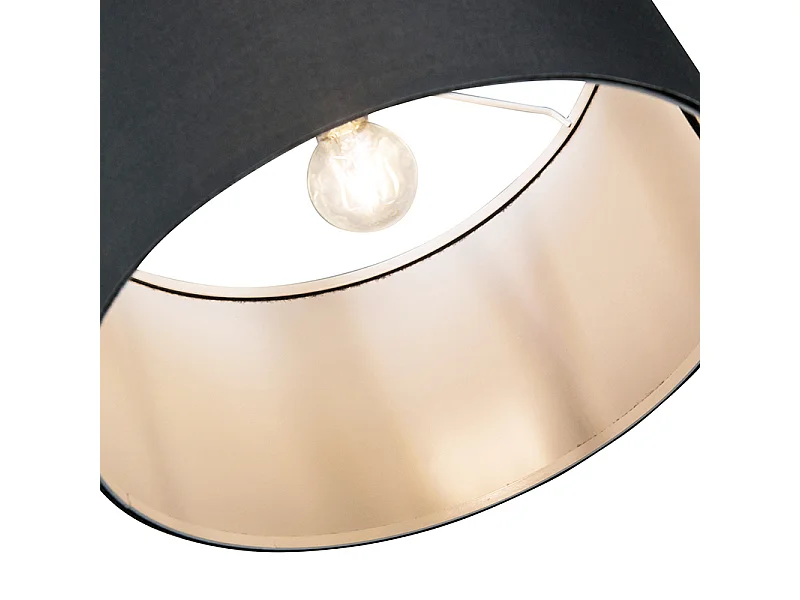 Lampadaire arc moderne noir avec abat-jour - Vinossa