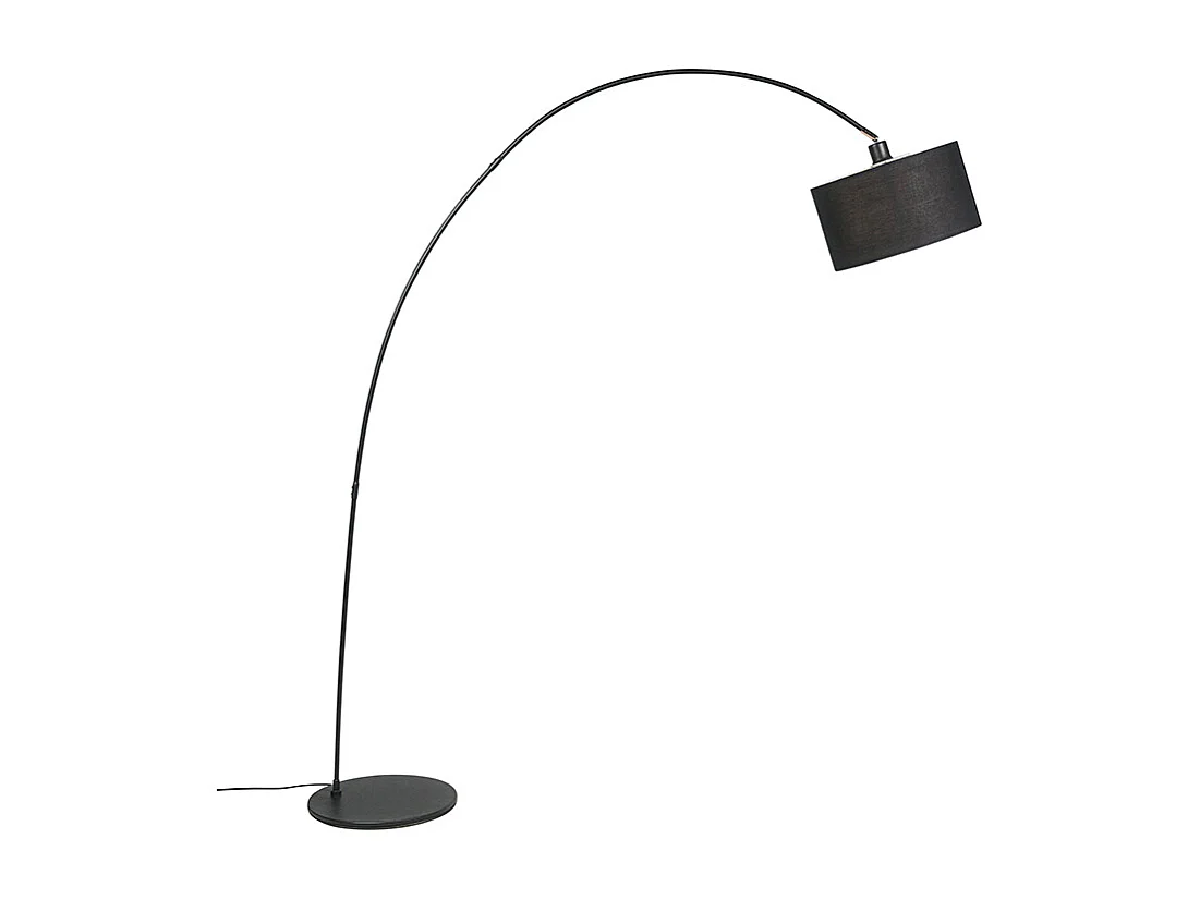Lampadaire moderne en arc noir - Vinossa