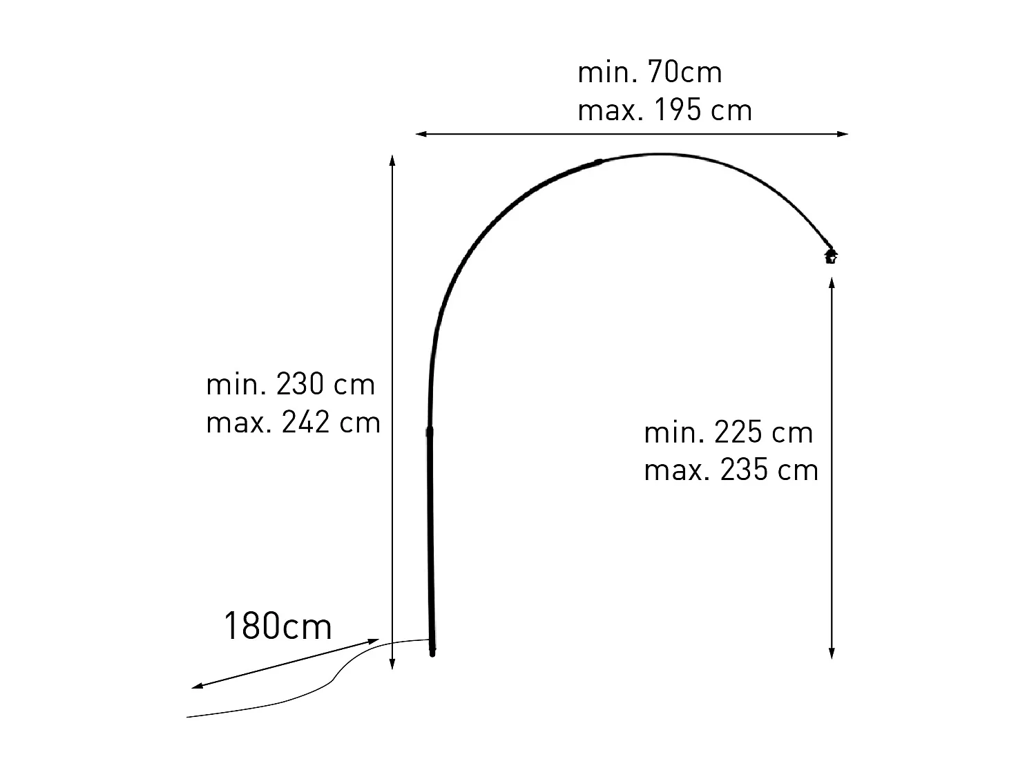 Arche en acier pour lampe à arche XXL