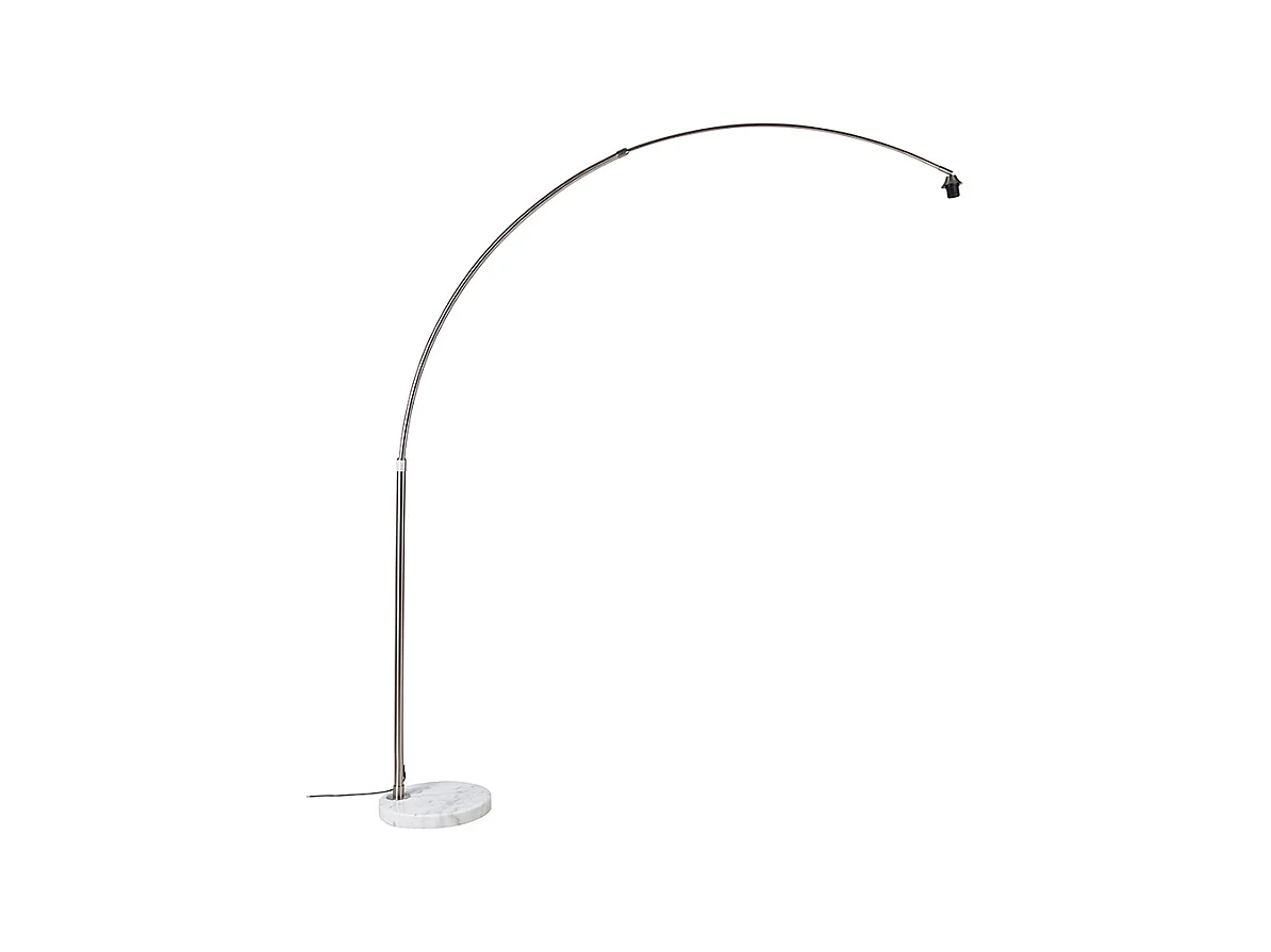 Lampe à arc en acier avec base en marbre blanc réglable - XXL