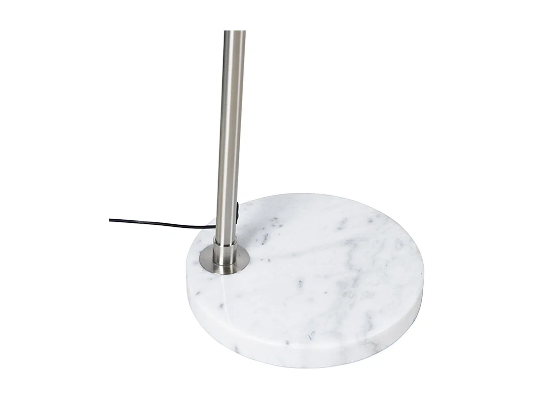 Lampe à arc en acier avec base en marbre blanc réglable - XXL