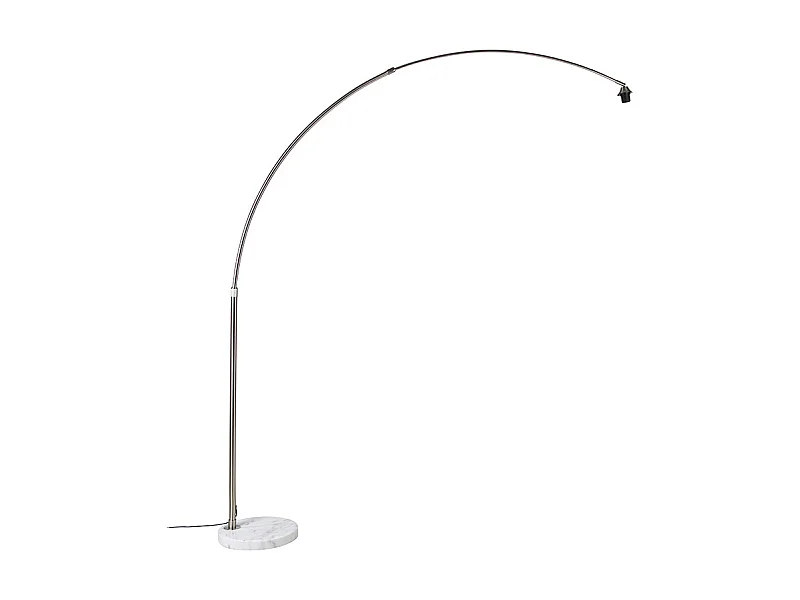 Lampe à arc en acier avec base en marbre blanc réglable - XXL
