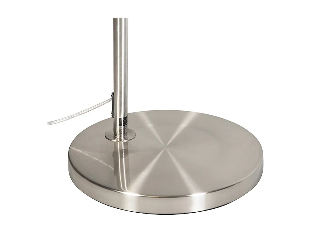 Lampe d'arc moderne en acier avec abat-jour en tissu gris - Arc Basic