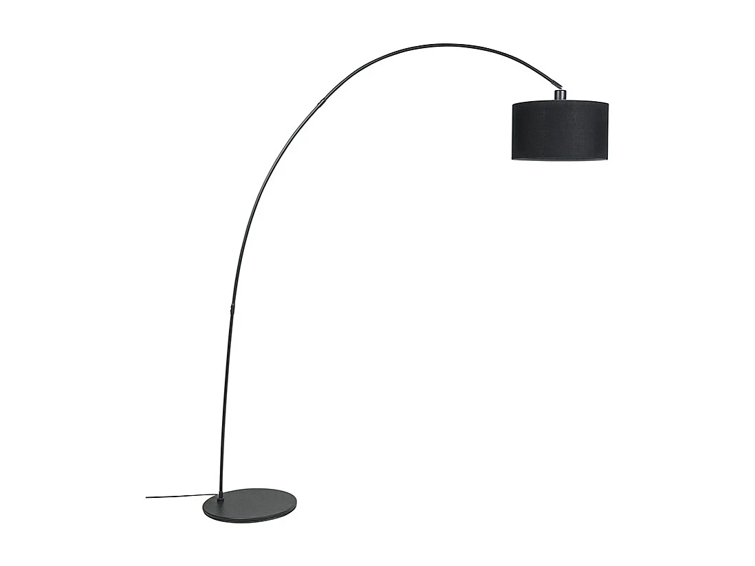 Lampadaire d'arc moderne intelligent noir avec A60 Wifi - Vinossa