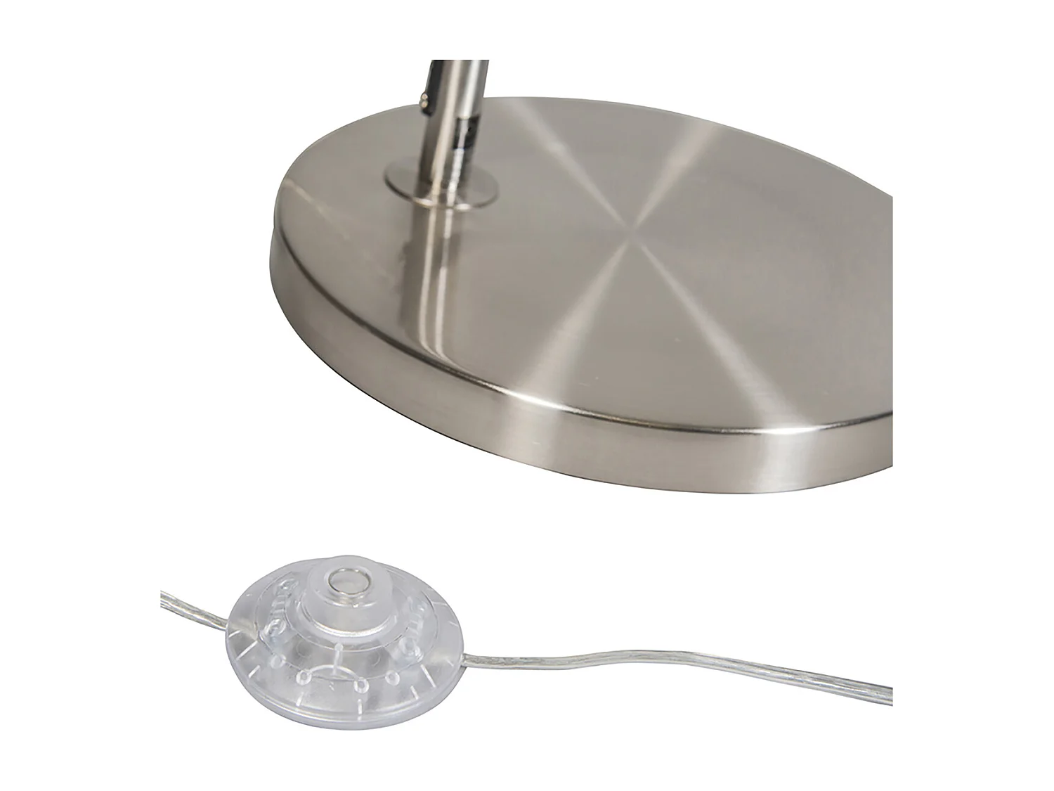 Lampe à arc intelligente en acier avec abat-jour en tissu blanc, y compris Wifi A60 - Arc Basic