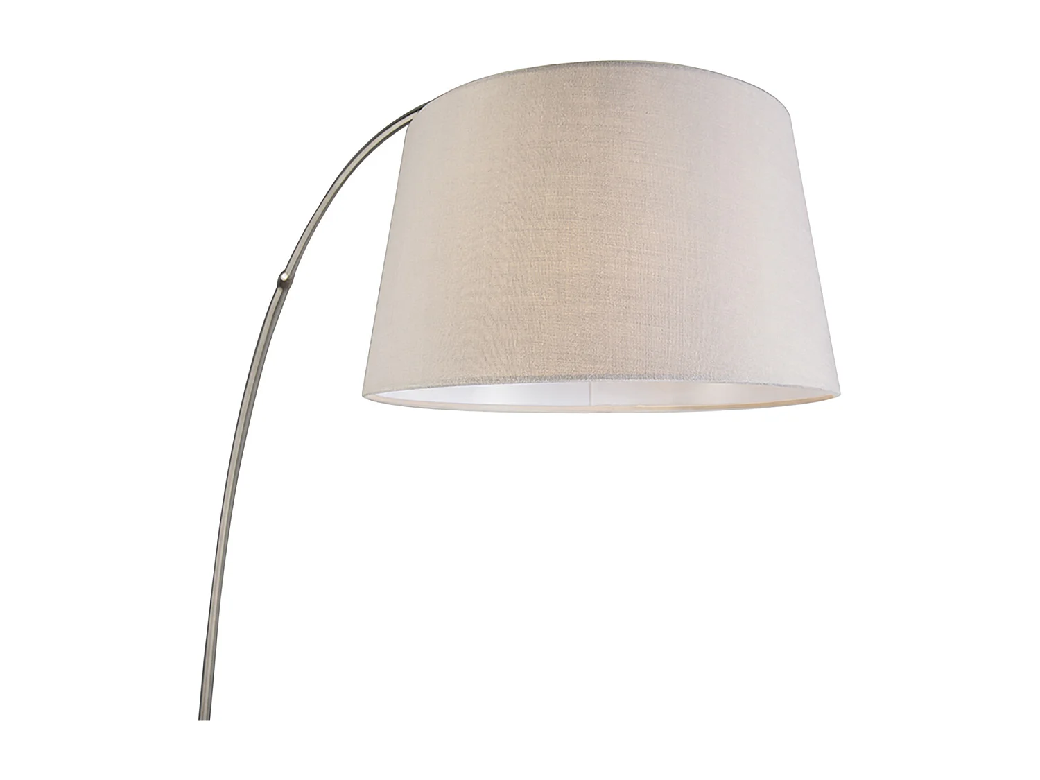 Lampe d'arc intelligente en acier avec abat-jour en tissu blanc, incl. Wifi A60 - Arc Basic