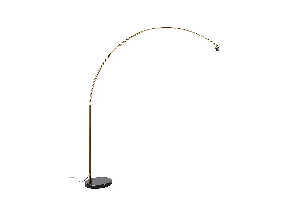 Lampe Arc en laiton avec base en marbre noir orientable - XXL