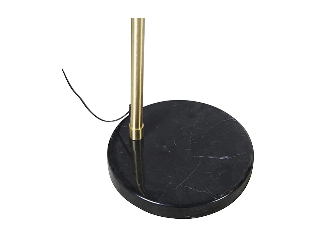 Lampe à arc en laiton et base en marbre noir réglable - XXL