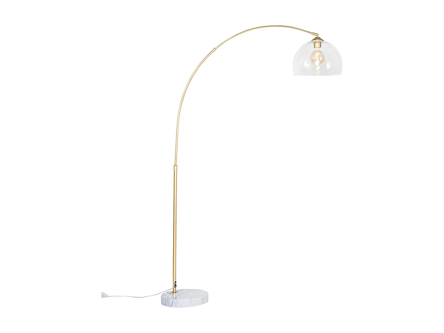 Lampe à arc moderne en laiton avec verre clair - Arc