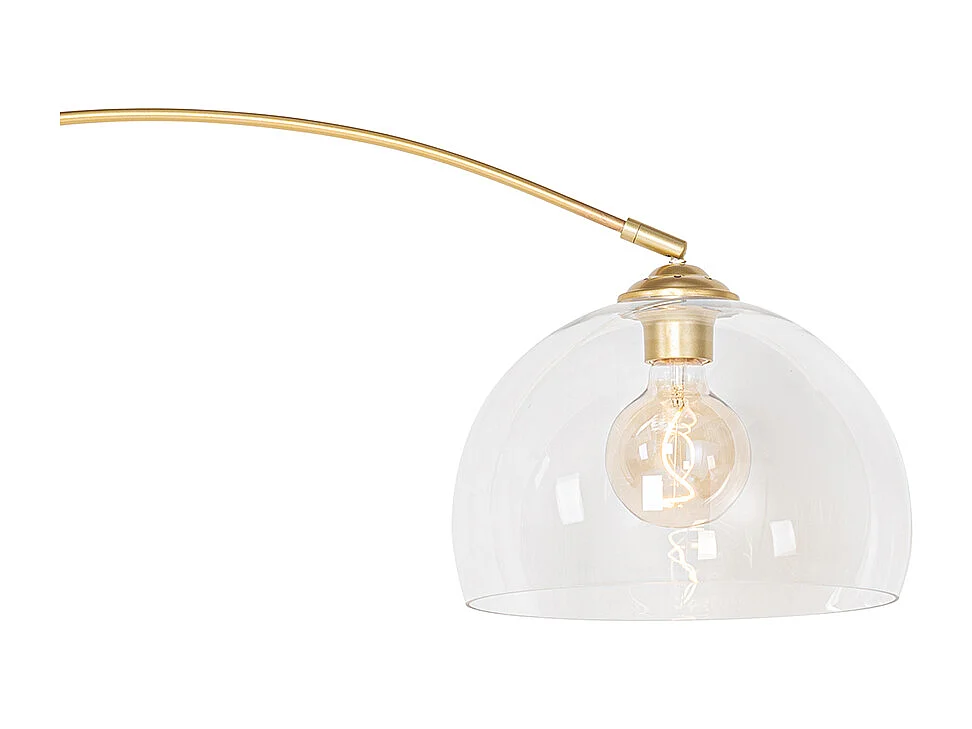 Lampe à arc moderne en laiton avec verre clair - Arc