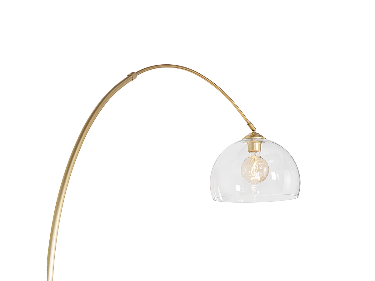 Lampe à arc moderne en laiton avec verre clair - Arc