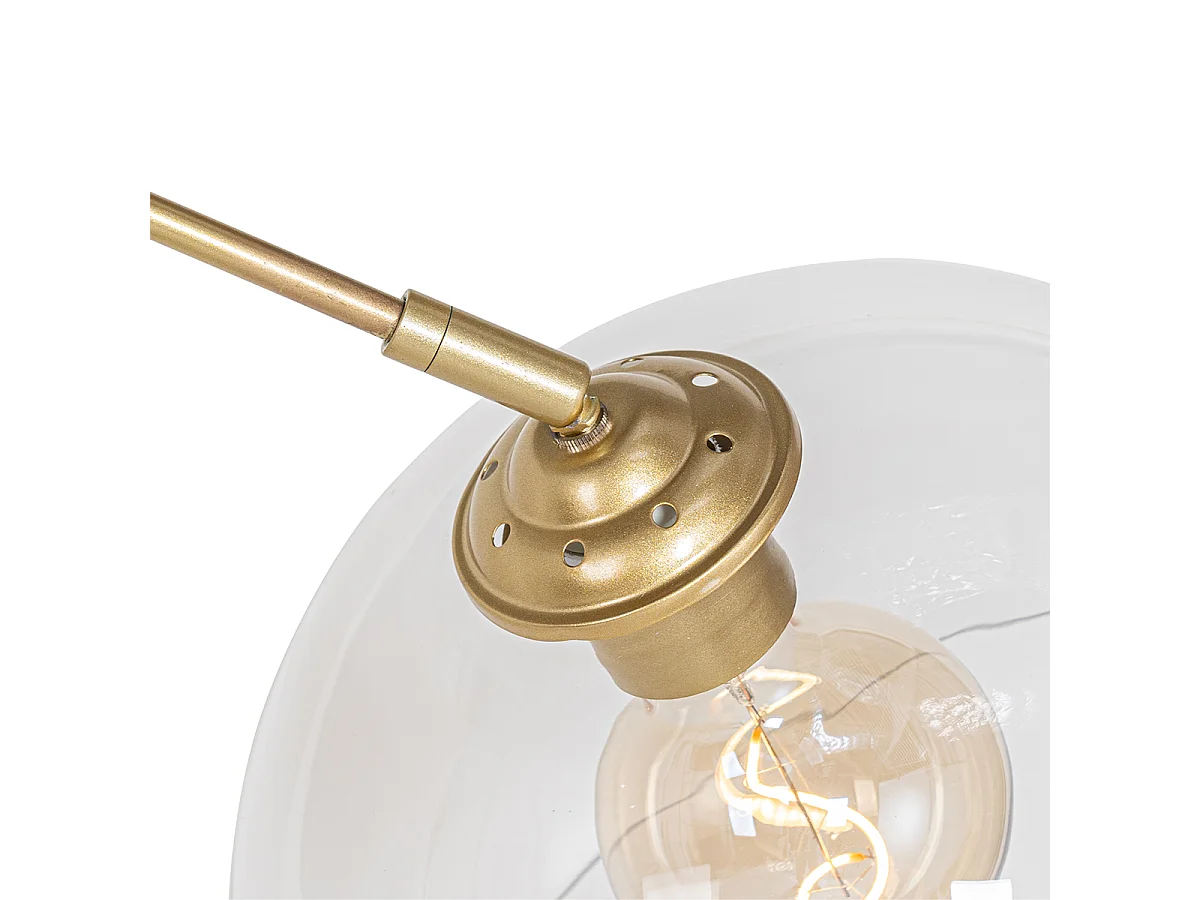 Lampe à arc moderne en laiton avec verre clair - Arc