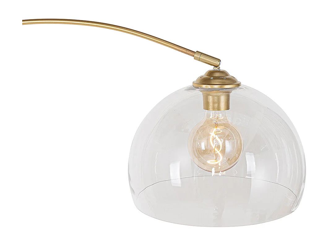 Lampe à arc moderne en laiton avec verre clair - Arc