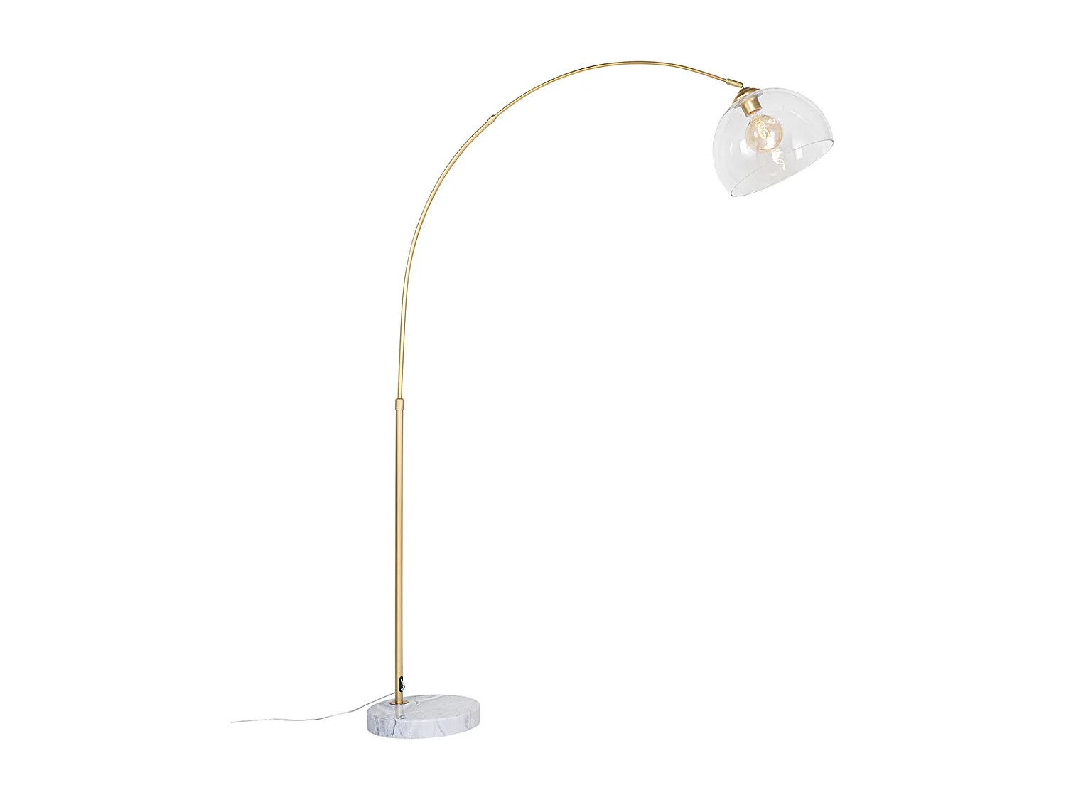 Lampe à arc moderne en laiton avec verre clair - Arc