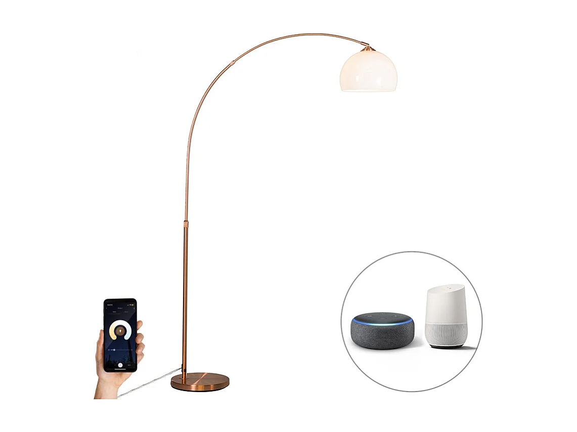 Lampe à arc moderne intelligente en cuivre avec A60 Wifi - Arc Basic