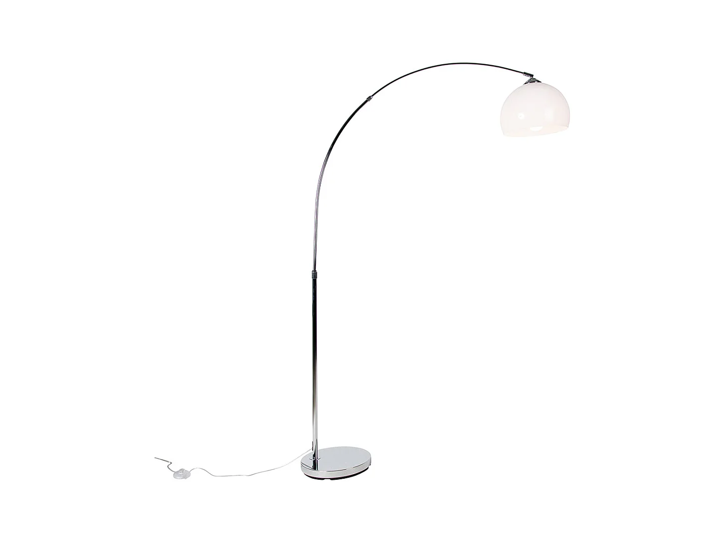 Lampe à arc intelligente chrome avec abat-jour blanc avec Wifi A60 - Arc Basic