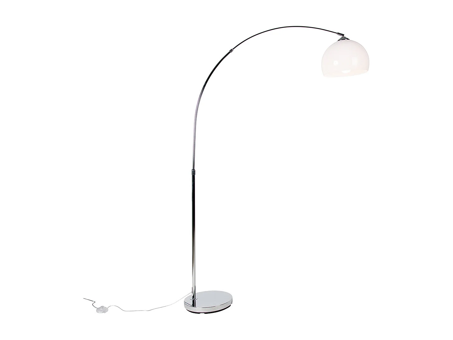 Lampe d'arc intelligente chromée avec abat-jour blanc, y compris Wifi A60 - Arc Basic