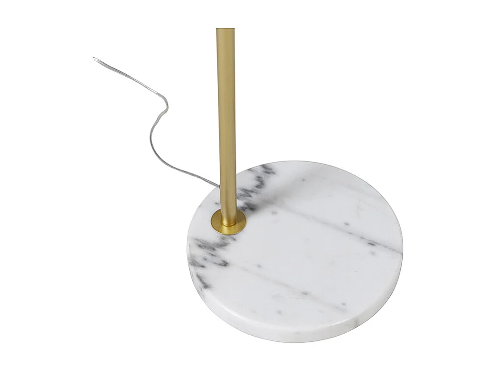 Lampe d'arc moderne en laiton avec abat-jour blanc - Arc Basic