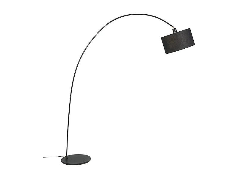 Lampadaire moderne en arche noir avec WiFi G95 - Vinossa
