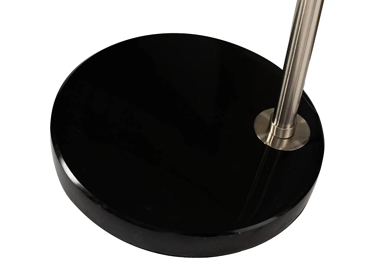 Lampe à arc en acier avec abat-jour en tissu blanc 50 cm - XXL