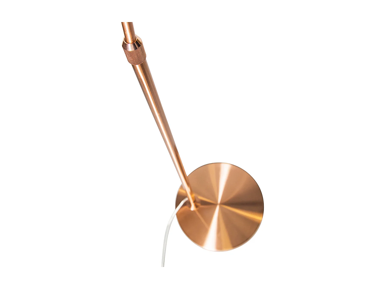 Lampe à arc moderne en cuivre avec abat-jour blanc - Arc Basic