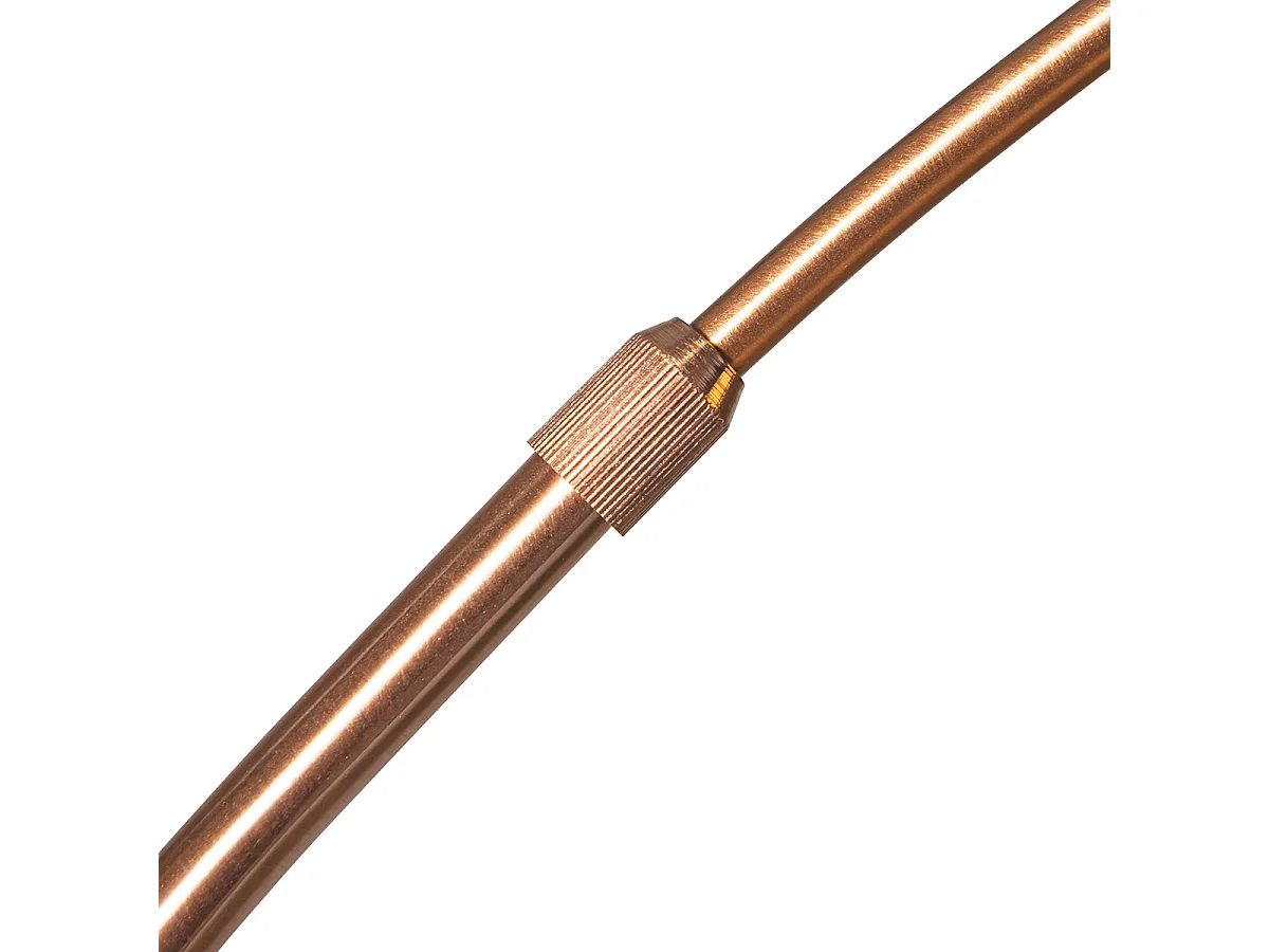 Lampe à arc moderne en cuivre avec abat-jour blanc - Arc Basic