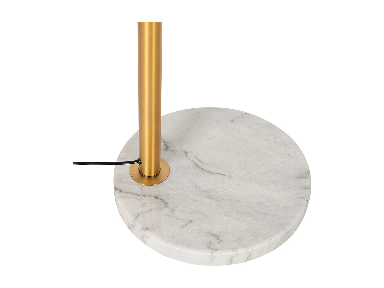 Lampe arc bronze avec marbre et verre ambré 3 lumières - Nina