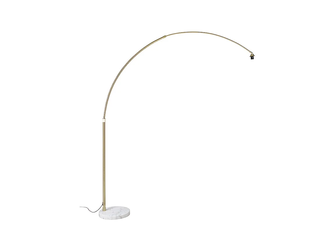 Lampe à arc en laiton avec base en marbre blanc réglable - XXL