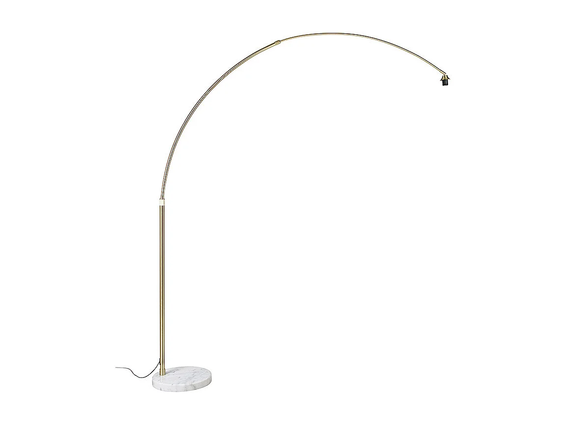 Lampe à arc en laiton avec base en marbre blanc réglable - XXL