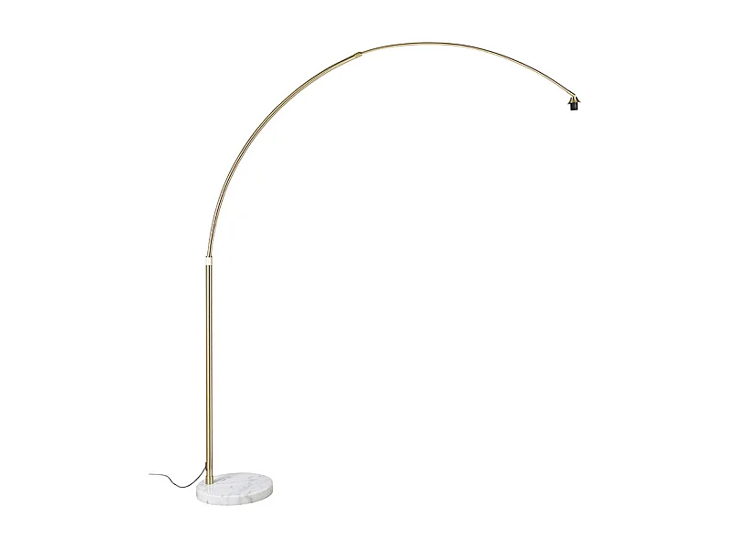 Lampe à arc en laiton avec base en marbre blanc réglable - XXL