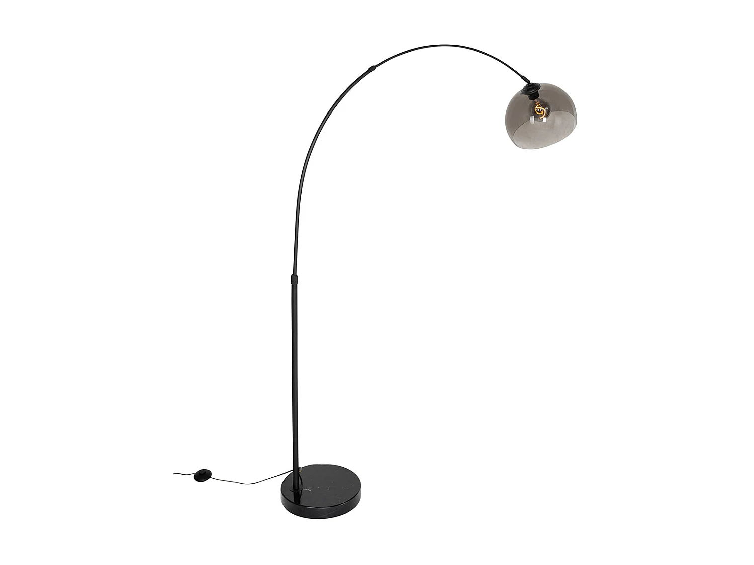 Lampe à arc moderne noire avec verre fumé - Arc
