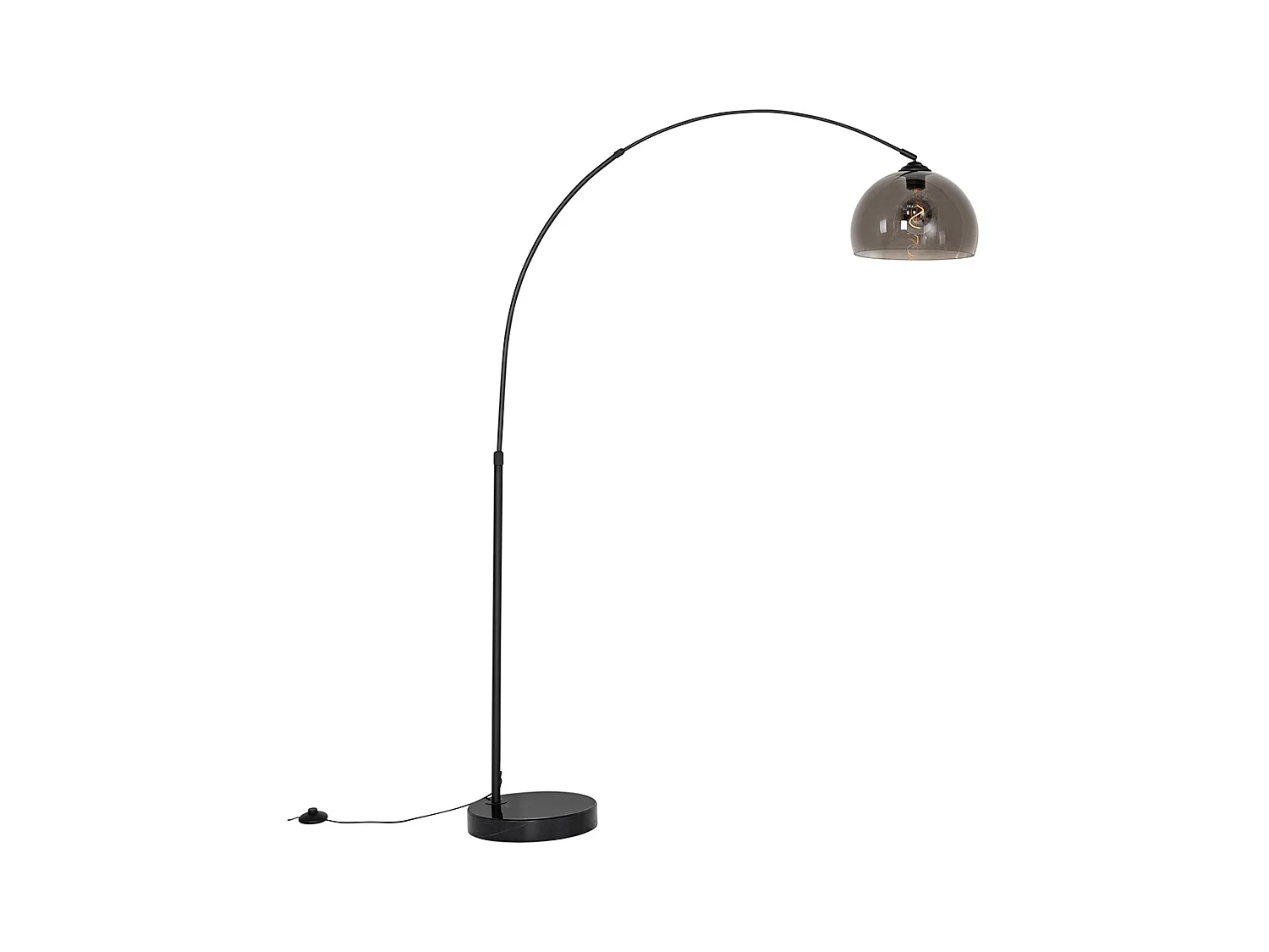 Lampe à arc moderne noire avec verre fumé - Arc