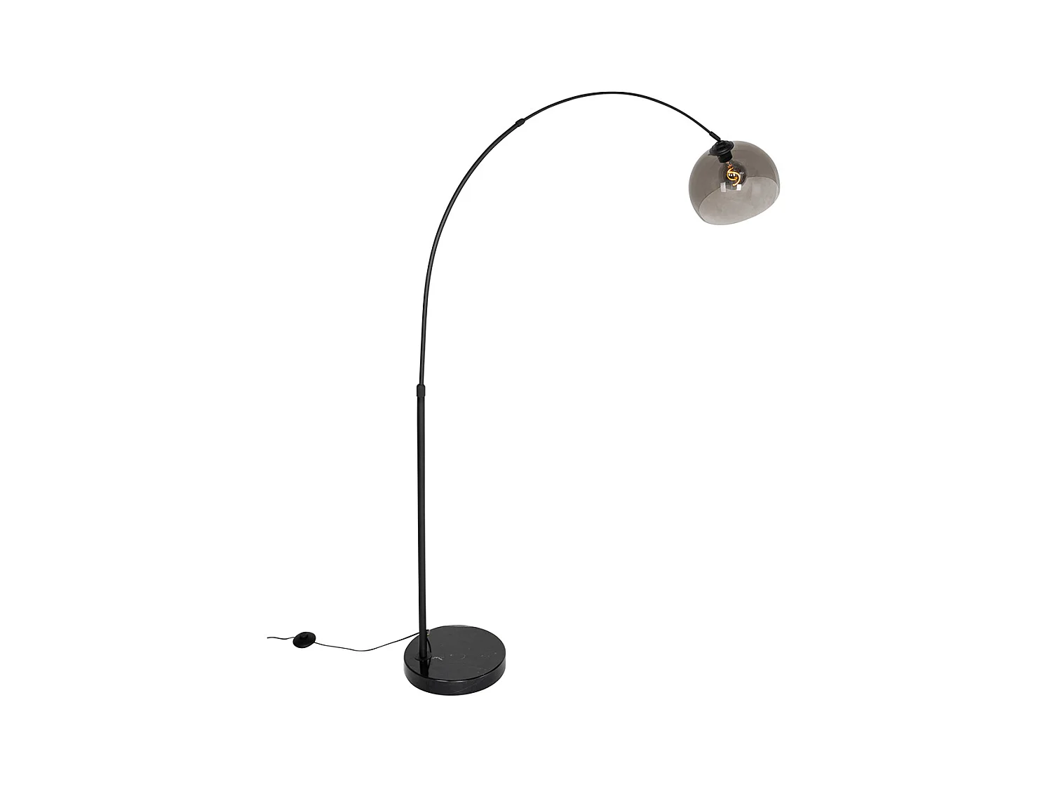 Lampe à arc moderne noire avec verre fumé - Arc