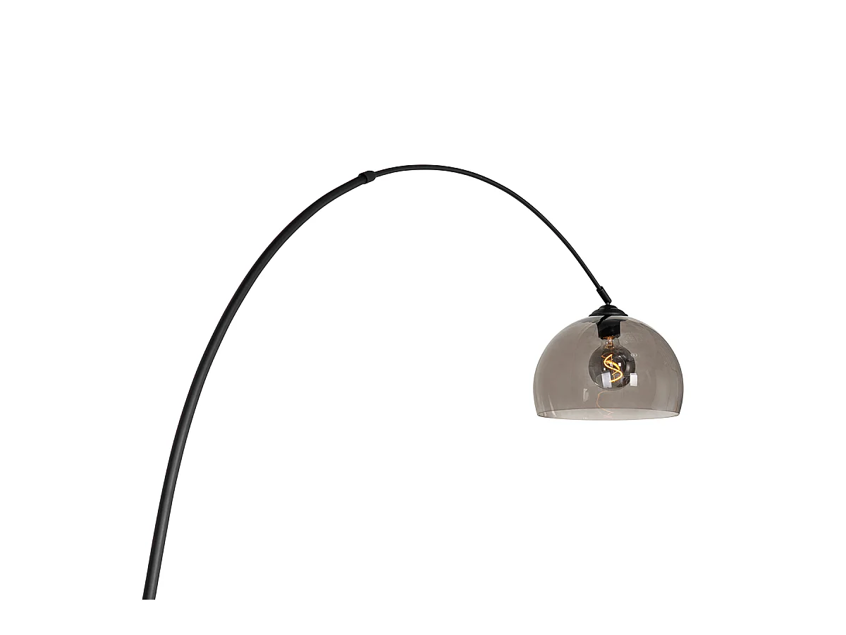 Lampe à arc moderne noire avec verre fumé - Arc