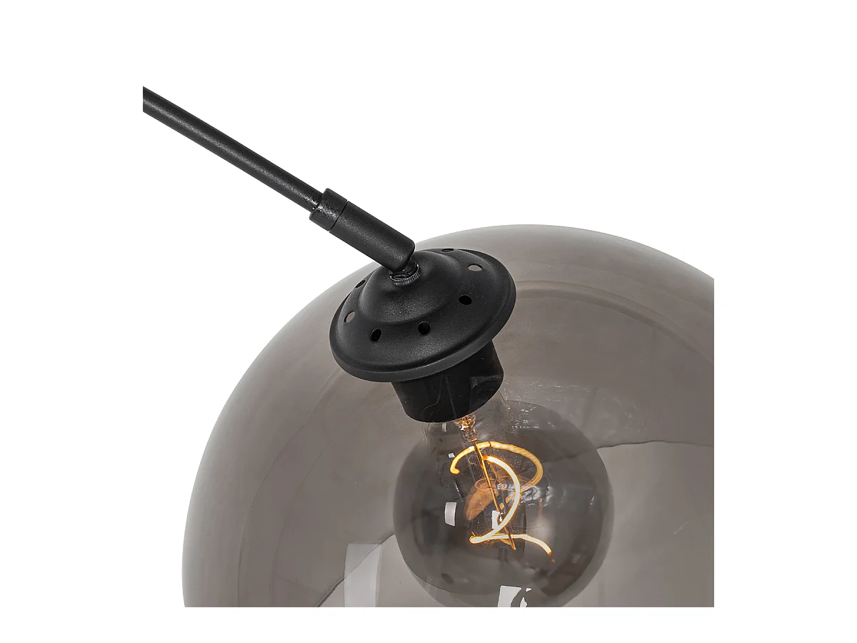 Lampe à arc moderne noire avec verre fumé - Arc