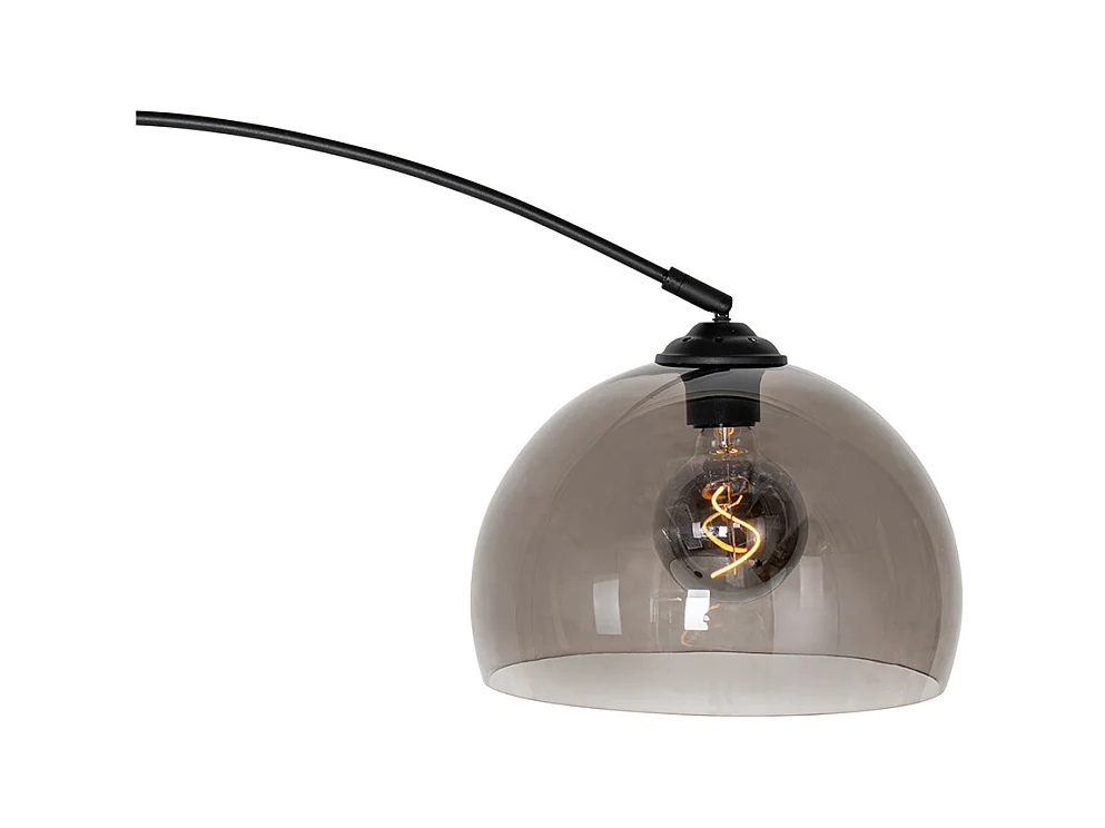 Lampe à arc moderne noire avec verre fumé - Arc