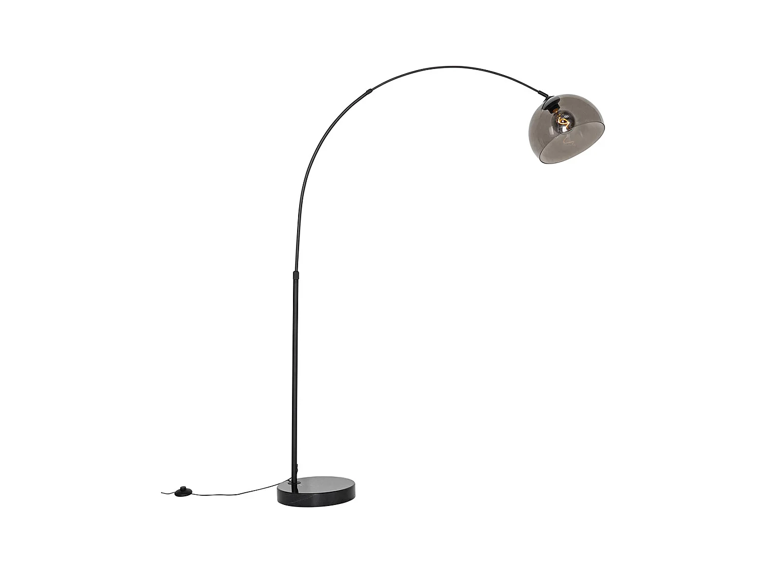 Lampe à arc moderne noire avec verre fumé - Arc