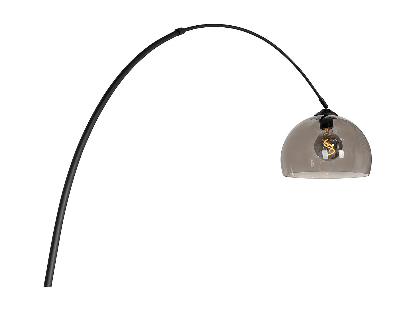 Lampe d'arche moderne noire avec verre fumé - Arc