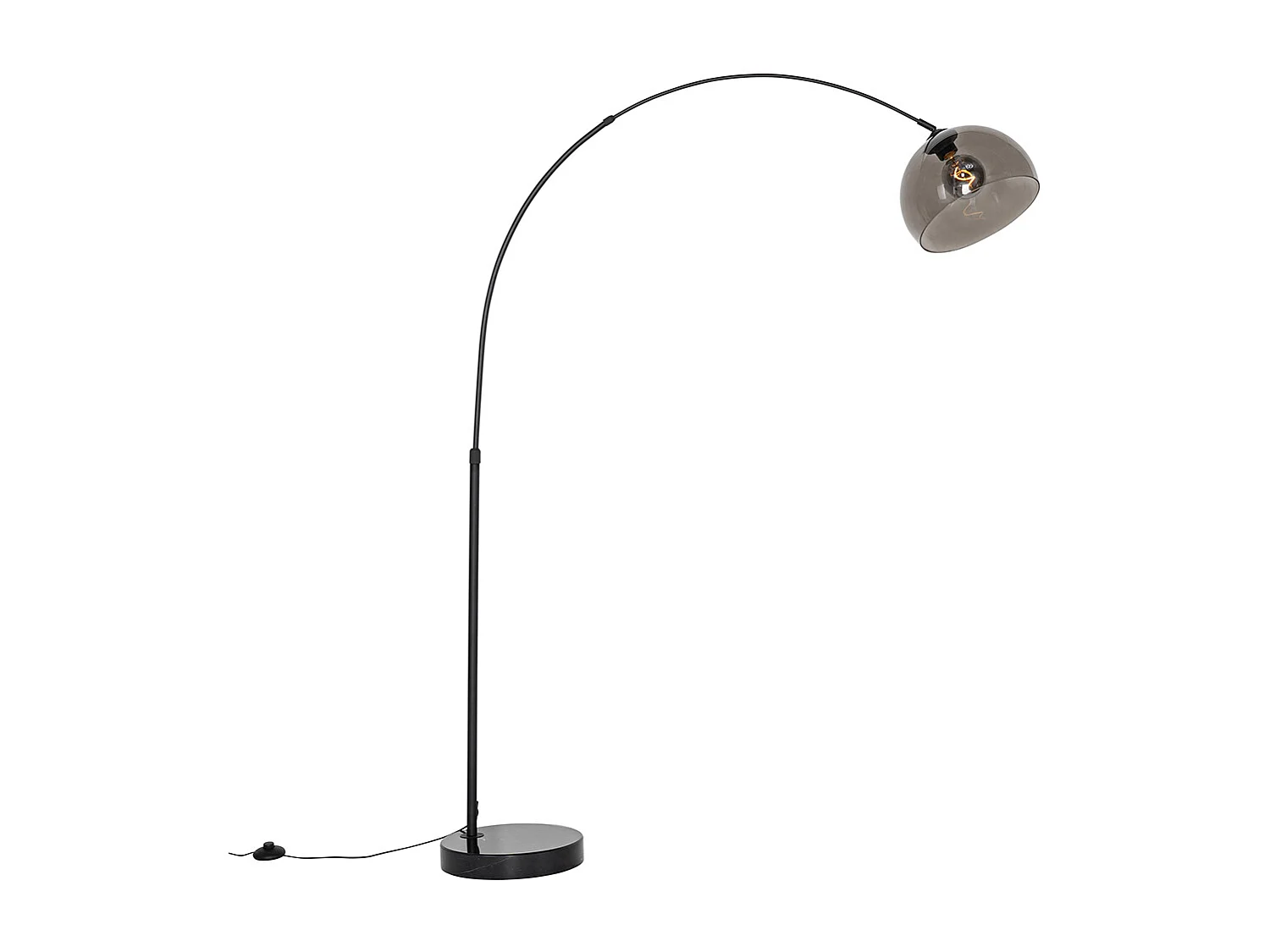 Lampe d'arche moderne noire avec verre fumé - Arc