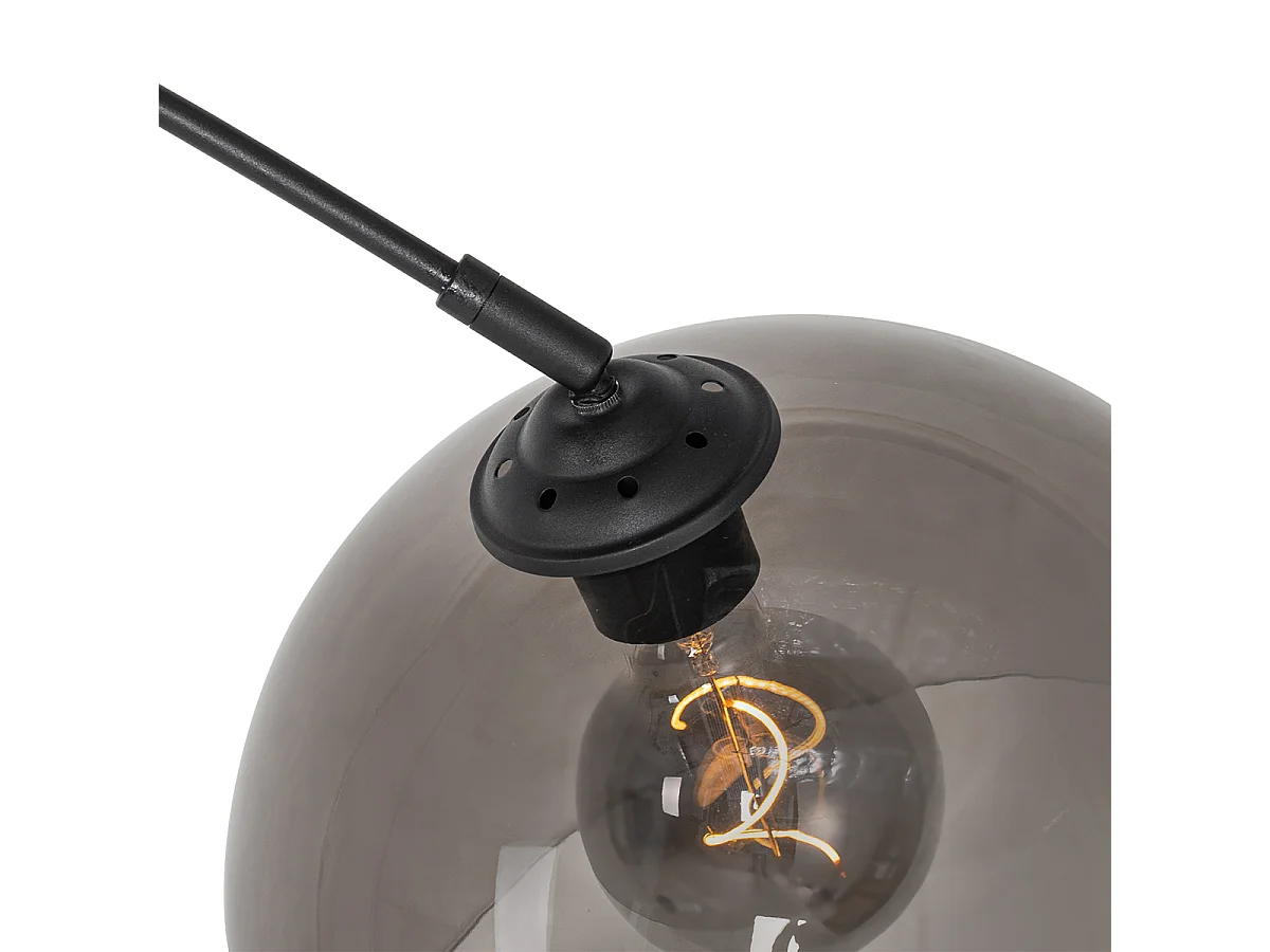 Lampe d'arche moderne noire avec verre fumé - Arc