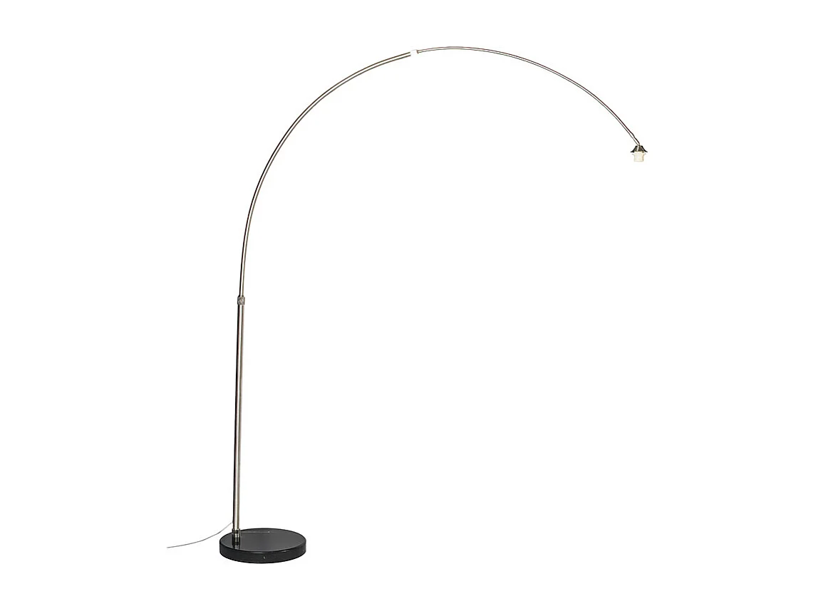 Lampadaire arc moderne en acier avec base en marbre - XXL