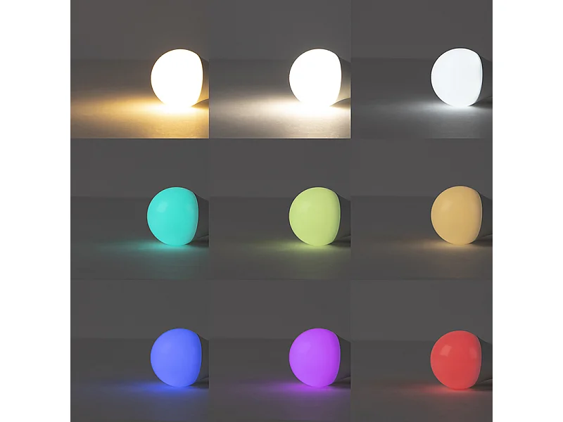 Lampe à arc intelligente abat-jour en acier gris avec WiFi A60 - Arc Basic