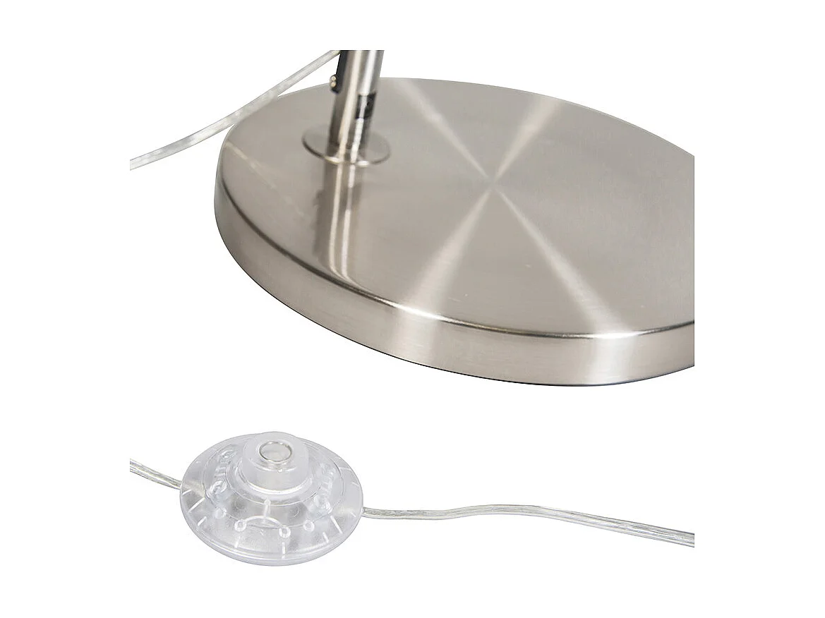 Lampe à arc intelligente avec abat-jour en acier gris, Wi-Fi inclus, A60 - Arc Basic