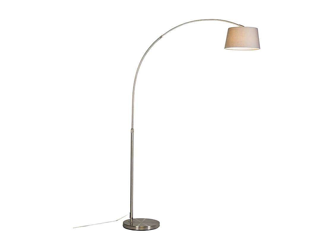 Lampe à arc intelligente avec abat-jour en acier gris, Wi-Fi inclus, A60 - Arc Basic